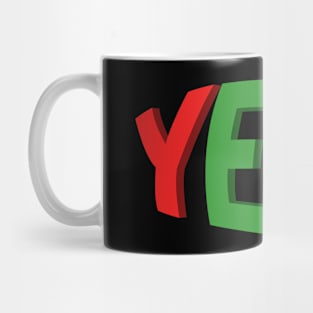 3D YEAH Multicolored Typographic Design Mug